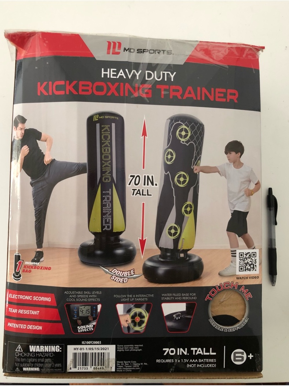 MD SPORTS Heavy Duty Kickboxing Trainer - Black & Yellow